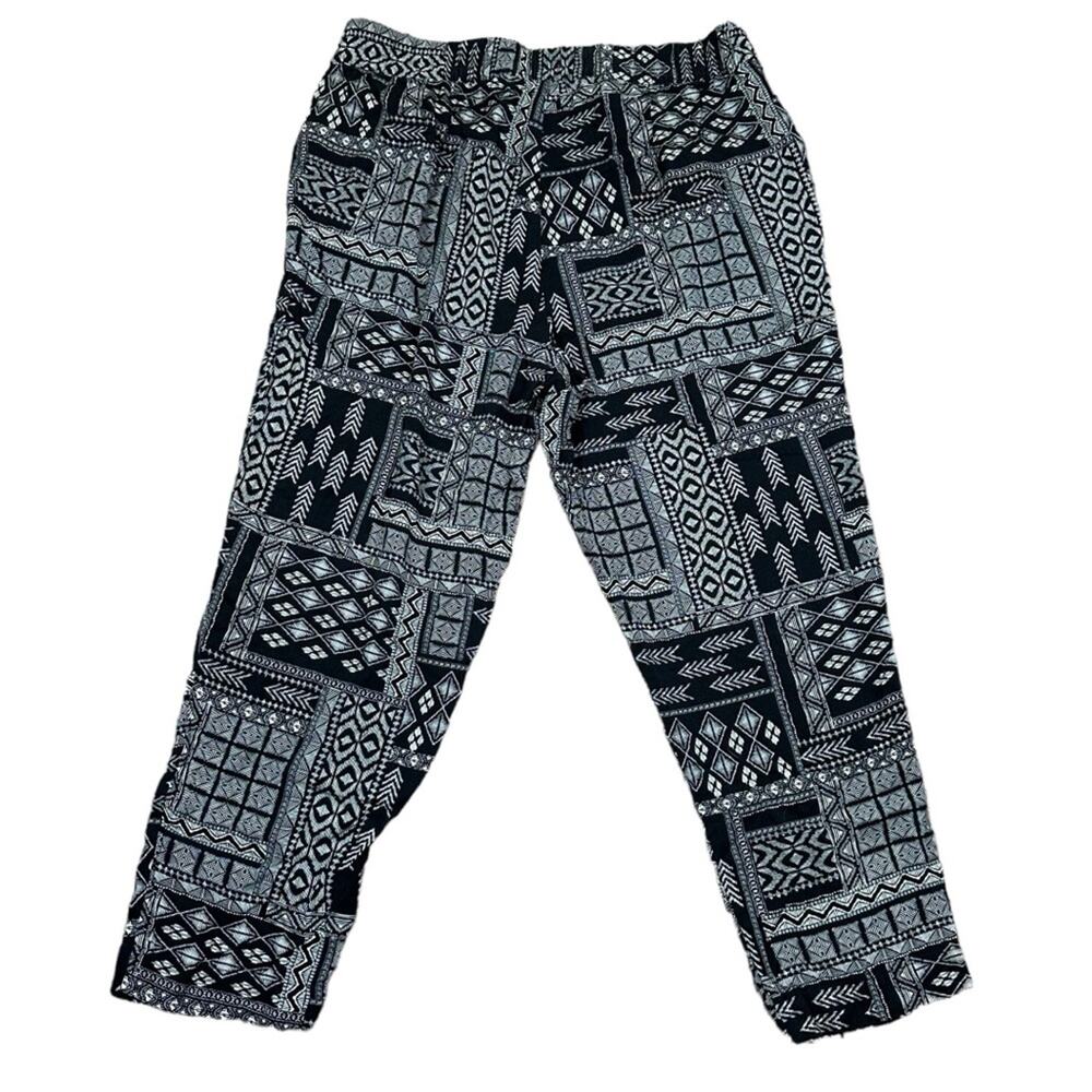 Jessica Simpson Print Pull On Cropped Pants Black Large - Picture 4 of 8